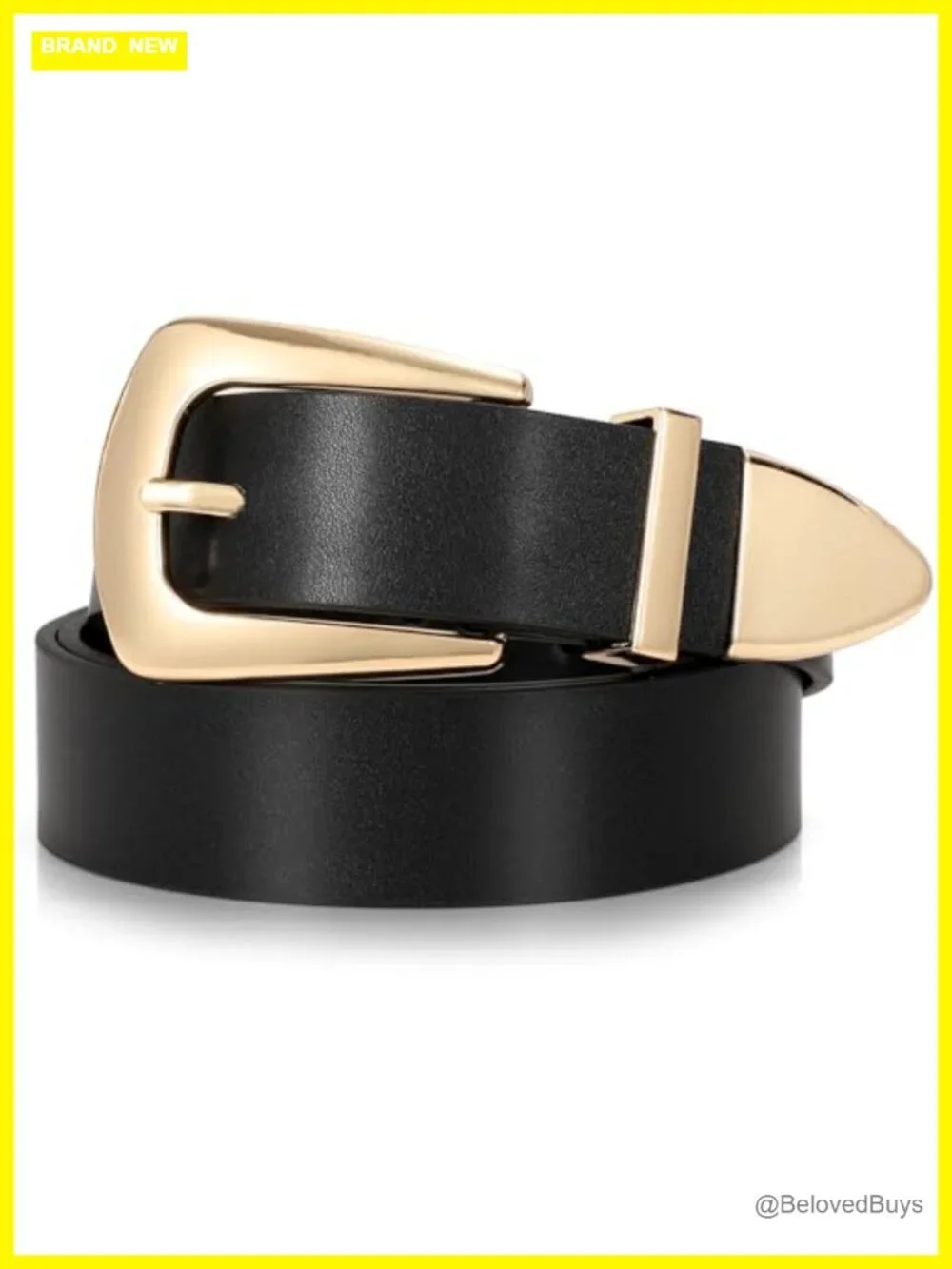 Women's Faux Leather Belt with Metal Buckle Western Style for Jeans & Dresses